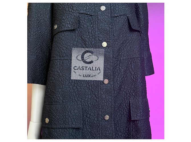 Chanel CC Camellia Celestial Shimmer Trench Coat 44 FR Multicolor - vista 8