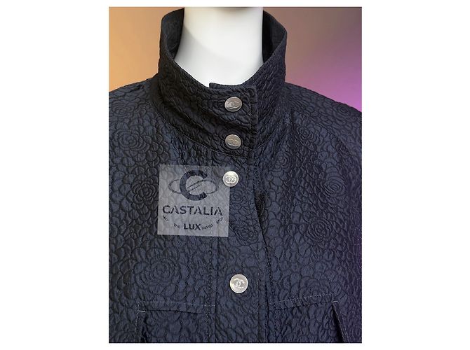 Chanel CC Camellia Celestial Shimmer Trench Coat 44 FR Multicolor - vista 9