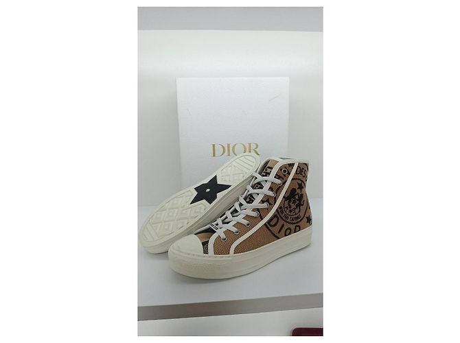 Christian Dior B 23 Scarpe stringate beige in cotone - vista 2