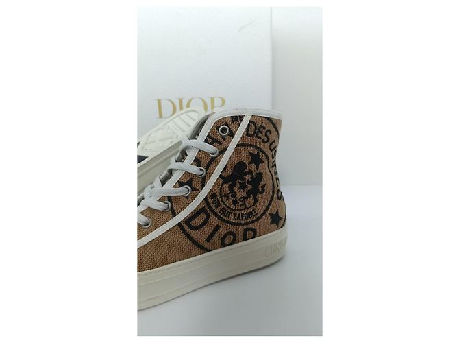 Christian Dior B 23 Scarpe stringate beige in cotone - vista 3