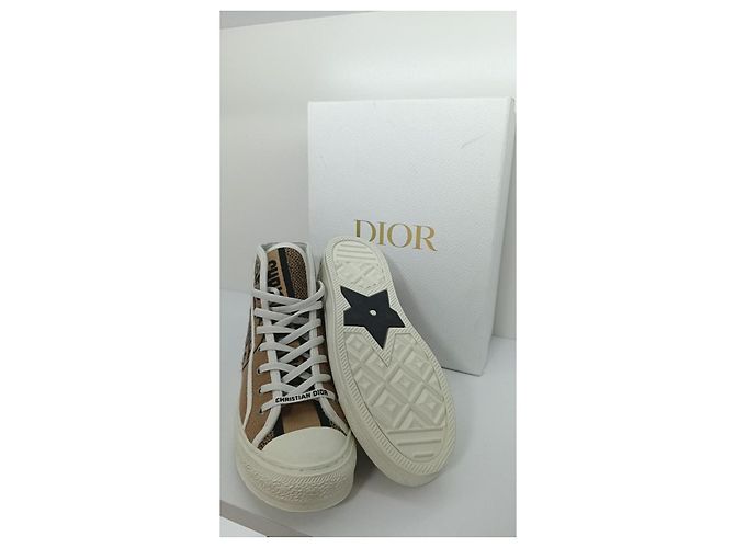 Christian Dior B 23 Scarpe stringate beige in cotone - vista 5