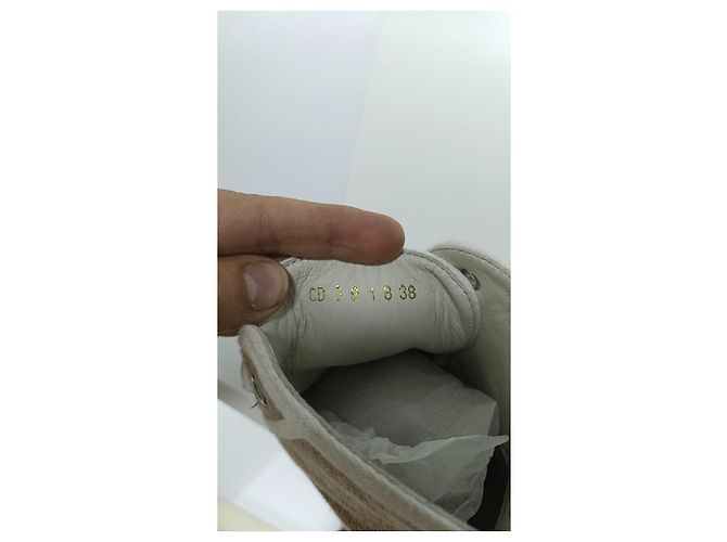 Christian Dior B 23 Scarpe stringate beige in cotone - vista 6