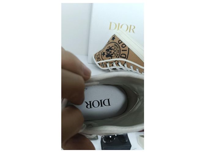 Christian Dior B 23 Scarpe stringate beige in cotone - vista 7