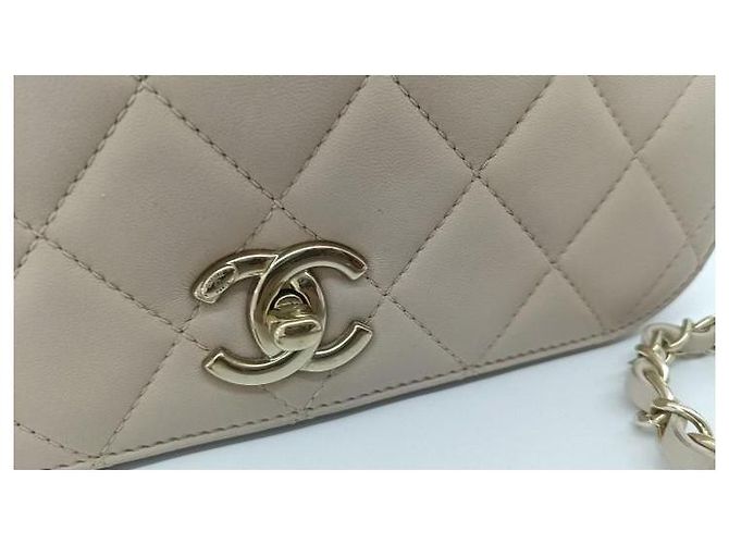 Borsa a mano Chanel Coco Handle in pelle beige - vista 2