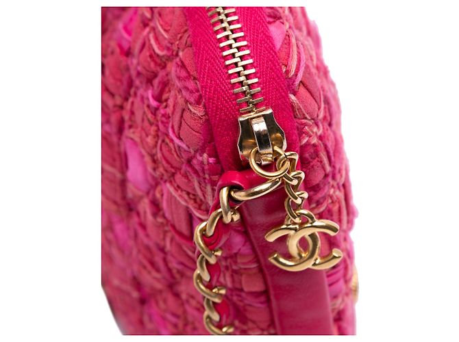Girl Bolsa transversal Chanel em tweed rosa para meninas - vista 8