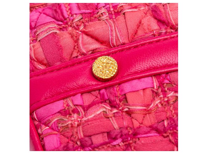 Girl Bolsa transversal Chanel em tweed rosa para meninas - vista 9