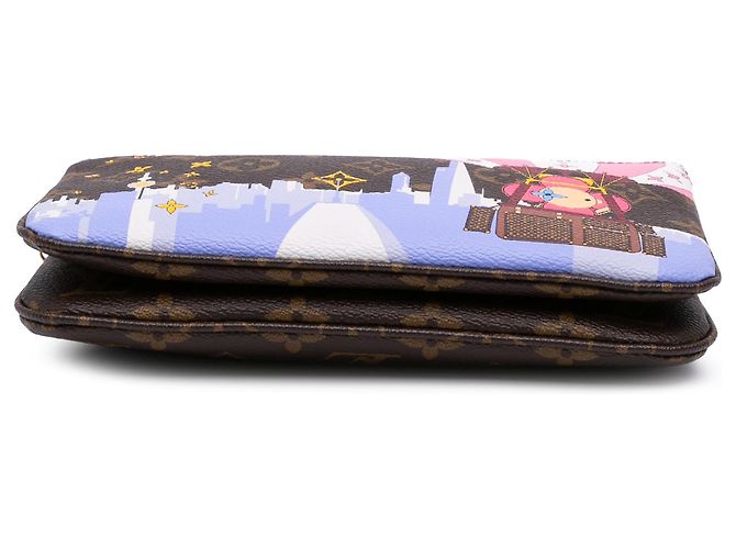 Pochette Illustre Vivienne Shanghai in Monogram Marrone con Doppia Zip Louis Vuitton - vista 3