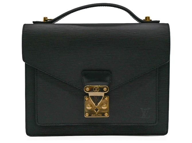 Borsa Monceau in pelle Epi Louis Vuitton Nero - vista 2