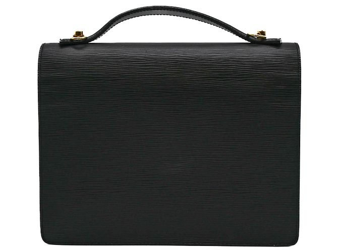 Borsa Monceau in pelle Epi Louis Vuitton Nero - vista 3