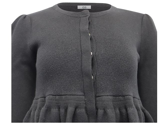 Marc by Marc Jacobs Cárdigan peplum de manga 3/4 en lana negra - vista 4