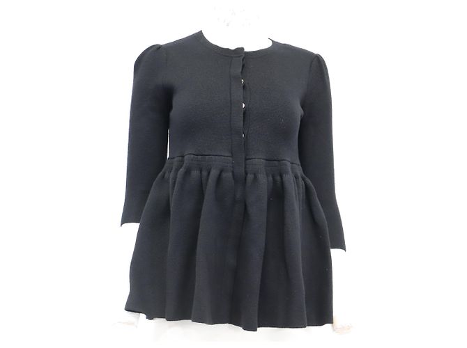 Marc by Marc Jacobs Cárdigan peplum de manga 3/4 en lana negra - vista 7