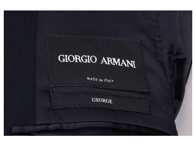 Giorgio Armani Textured Single-Breasted Blazer in Navy Blue Wool - view 11
