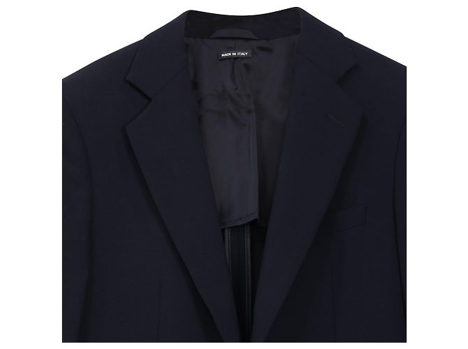 Giorgio Armani Textured Single-Breasted Blazer in Navy Blue Wool - view 4