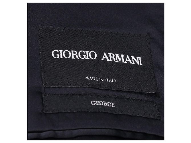 Giorgio Armani Textured Single-Breasted Blazer in Navy Blue Wool - view 5