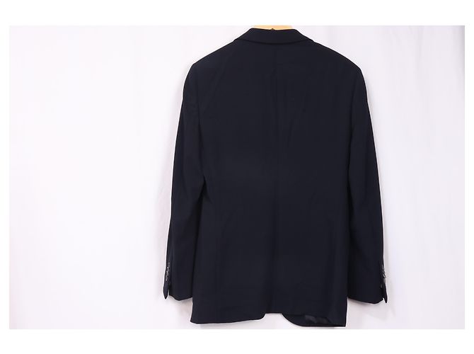 Giorgio Armani Textured Single-Breasted Blazer in Navy Blue Wool - view 9