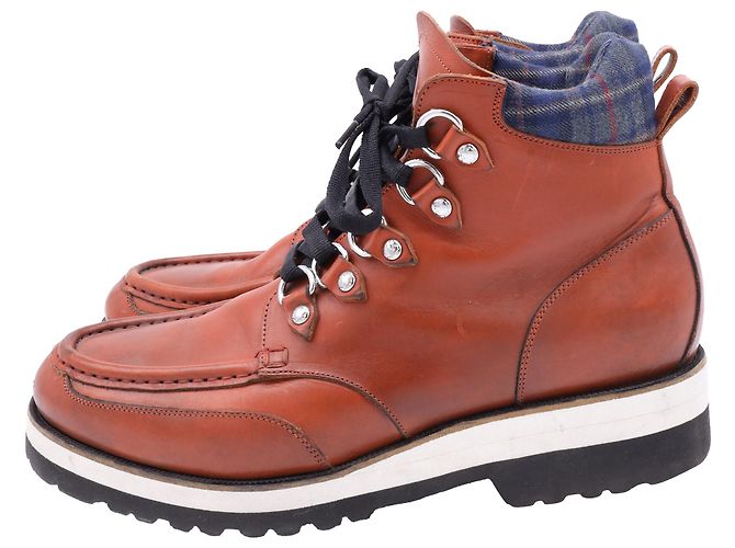 Dsquared2 Hiking Ankle Boots in Brown Leather - view 3