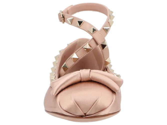 Valentino Garavani Bailarinas de satén Valentino Rockstud rosas - vista 5