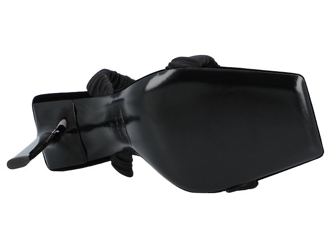 Sandali Pam Saint Laurent in crêpe di raso nero - vista 4