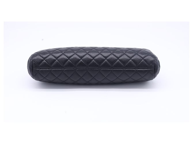 Timeless Chanel Große CC Rahmen gesteppte Clutch-Tasche aus schwarzem Leder - Ansicht 12
