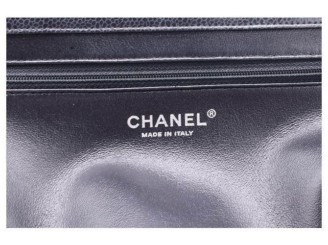 Timeless Chanel Große CC Rahmen gesteppte Clutch-Tasche aus schwarzem Leder - Ansicht 14