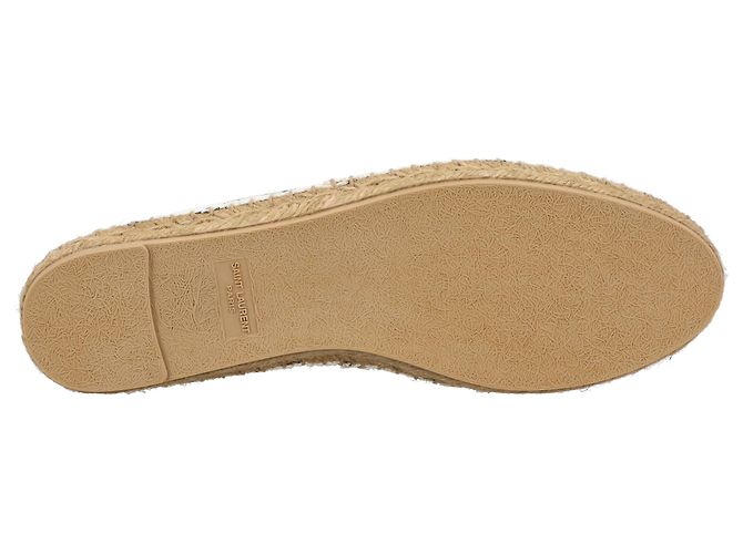 Espadrilles brodées Saint Laurent en toile beige - vue 4