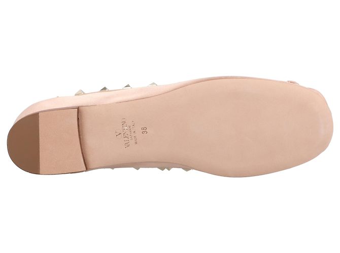 Valentino Garavani Bailarinas de satén Valentino Rockstud rosas - vista 4