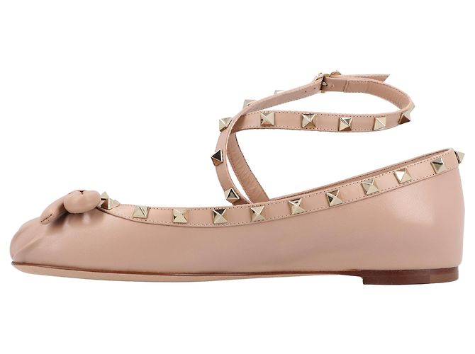 Valentino Garavani Bailarinas Nappa Rockstud Valentino Rosa - vista 2
