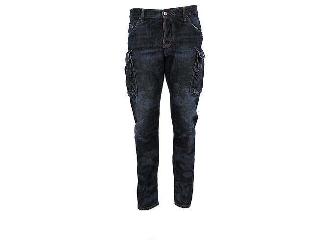 Jeans cargo mimetici Dsquared2 in cotone blu navy - vista 6