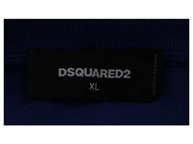 Polo de algodón azul con parche de logo Dsquared2 - vista 9
