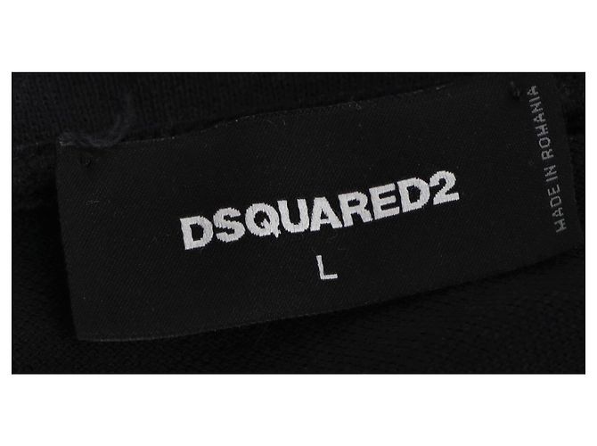 Camisa Polo Patch Dsquared2 en algodón negro - vista 8
