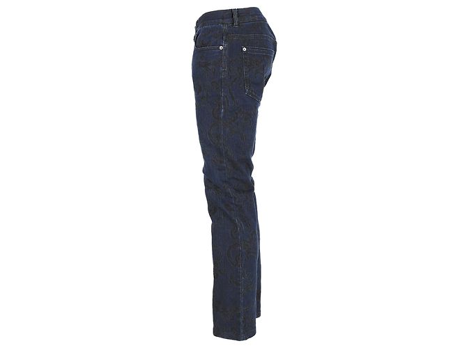 Jeans Slim Fit Jacquard de Versace en Algodón Azul - vista 2