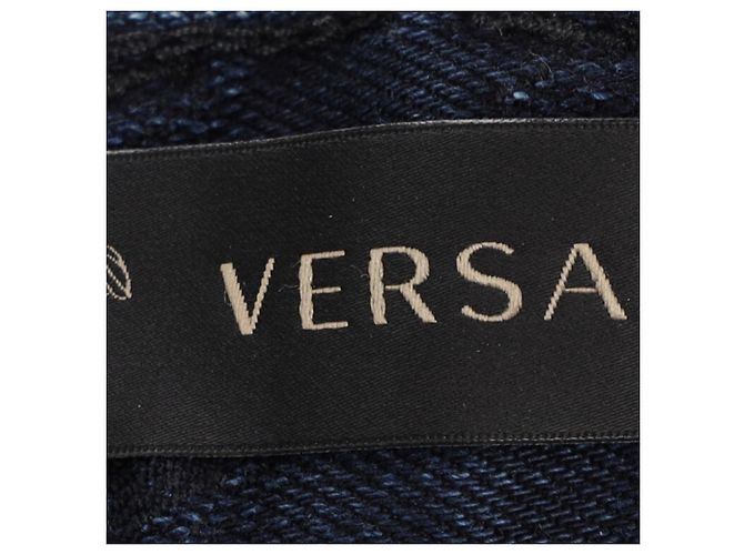 Jeans Slim Fit Jacquard de Versace en Algodón Azul - vista 4