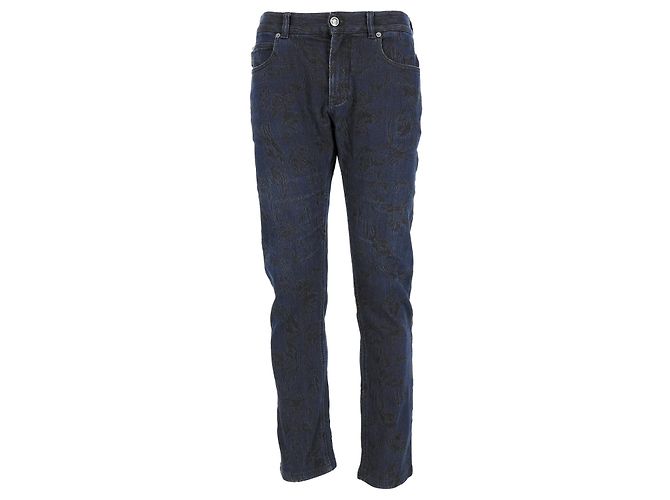 Jeans Slim Fit Jacquard de Versace en Algodón Azul - vista 8