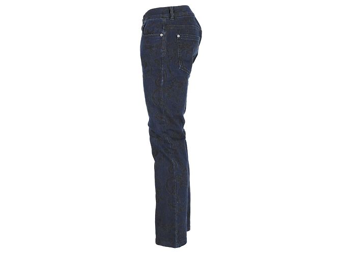 Jeans Slim Fit Jacquard de Versace en Algodón Azul - vista 9
