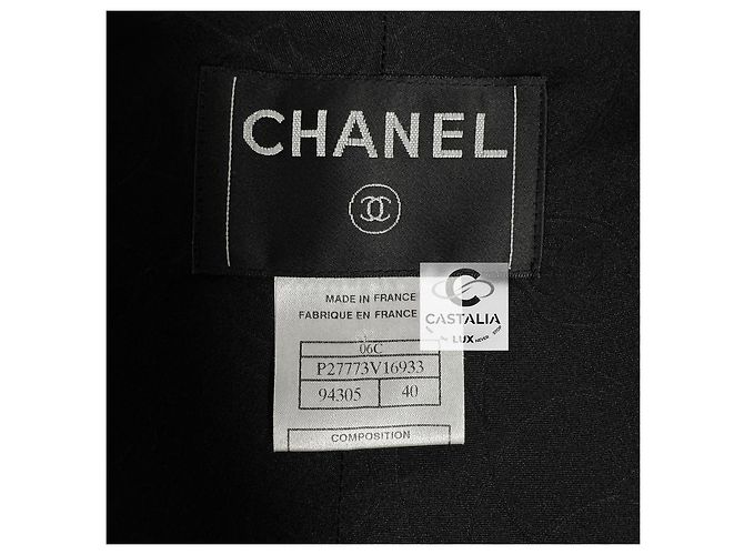 Chanel Skulpturaler Minimalismus Schwarze Tweedjacke 44 FR - Ansicht 16