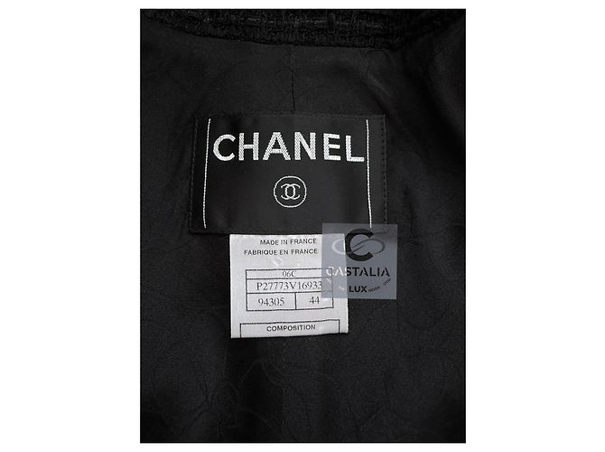 Chanel Skulpturaler Minimalismus Schwarze Tweedjacke 44 FR - Ansicht 17