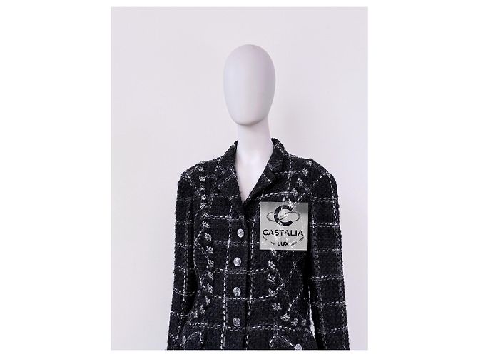 Chanel Vintage Relic schwarze Tweedjacke 40 FR - Ansicht 7