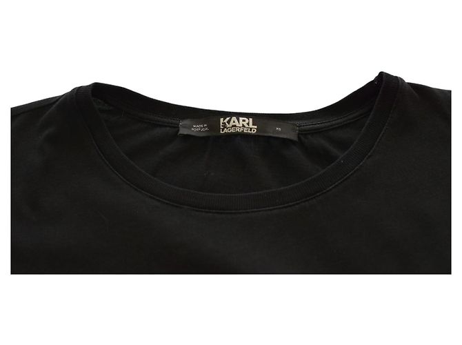 Camiseta negra de algodón Karl Lagerfeld Choupette XS Negro - vista 3