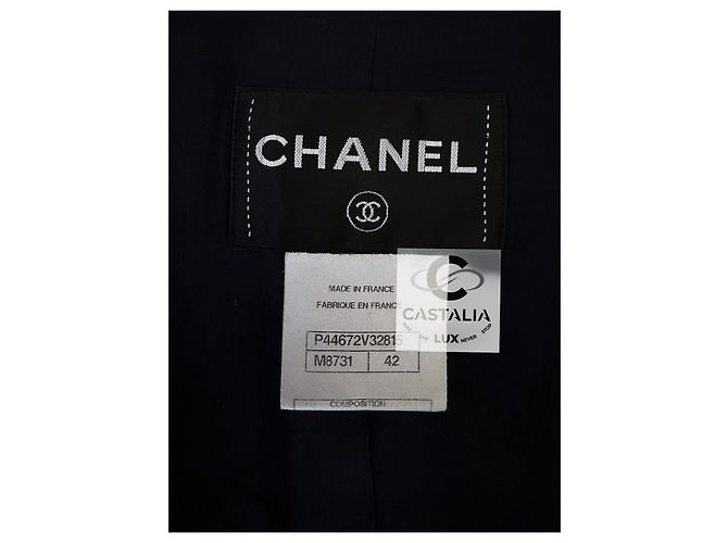 Chanel Chaqueta de tweed esmeralda con botones Gripoix 42 FR - vista 18