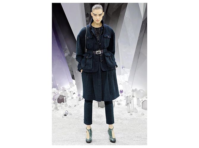 Chanel Chaqueta de tweed esmeralda con botones Gripoix 42 FR - vista 4