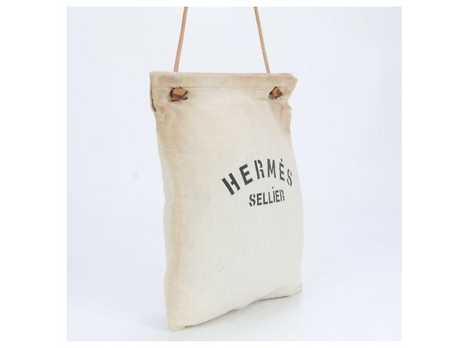 Hermès Aline GM Schultertasche aus Chevron-Leder Beige - Ansicht 2