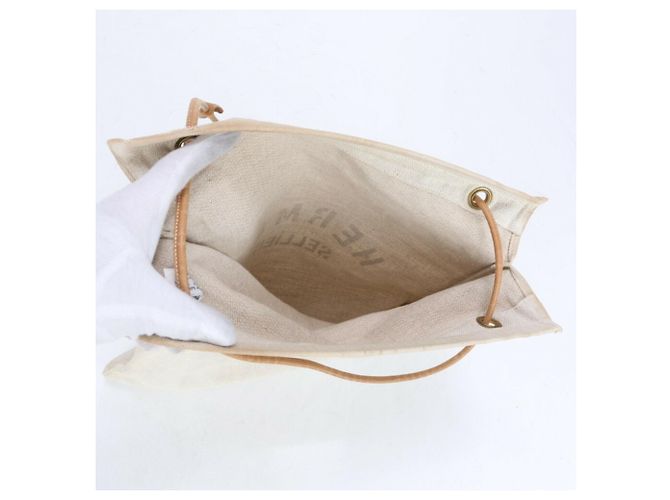 Hermès Aline GM Schultertasche aus Chevron-Leder Beige - Ansicht 8