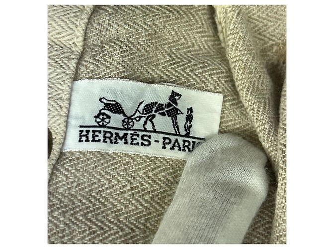 Hermès Aline GM Schultertasche aus Chevron-Leder Beige - Ansicht 9