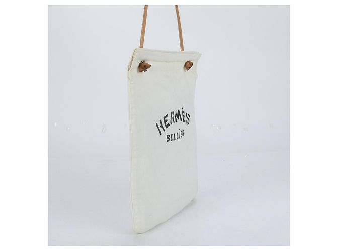 Borsa a spalla in pelle Chevron Aline GM di Hermès Bianco - vista 3
