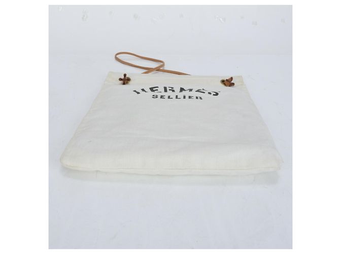 Borsa a spalla in pelle Chevron Aline GM di Hermès Bianco - vista 8