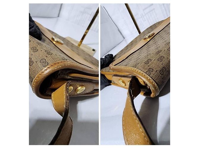GUCCI Vintage Micro GG Canvas Schultertasche Beige/Braun - Ansicht 14