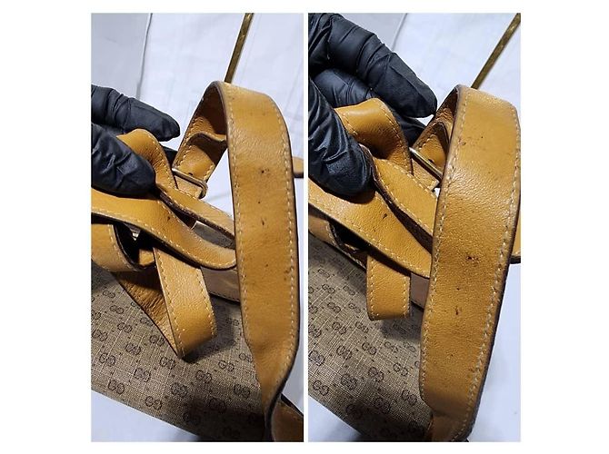 GUCCI Vintage Micro GG Canvas Schultertasche Beige/Braun - Ansicht 7