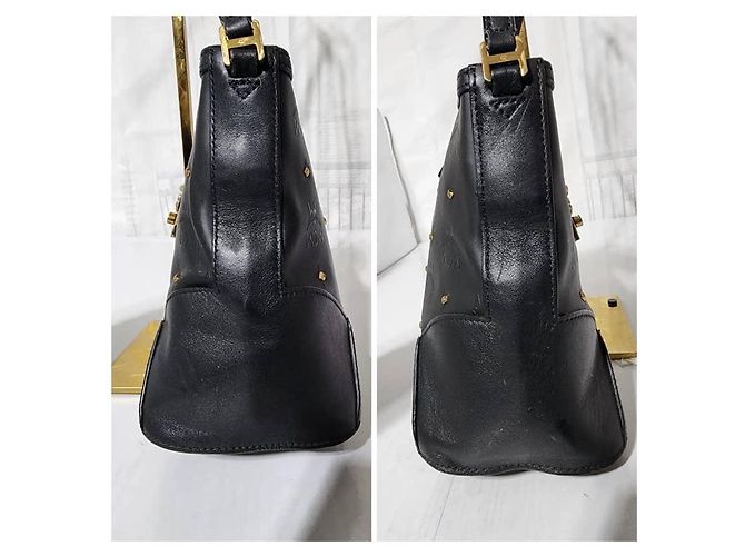 Borsa a tracolla Mini Claudia Studs in tela rivestita MCM nera Nero - vista 10