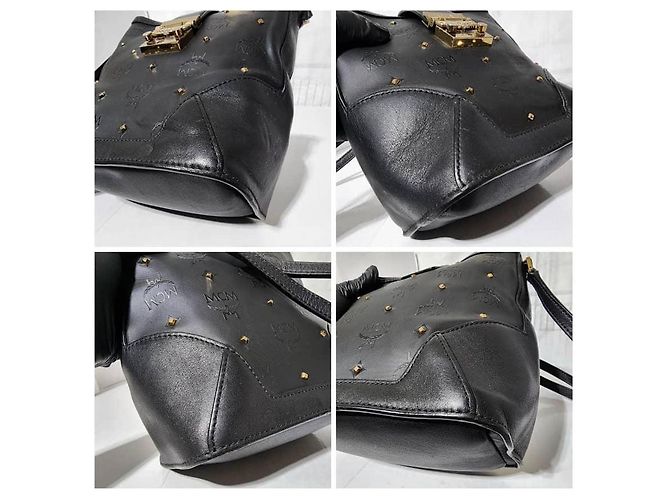 Borsa a tracolla Mini Claudia Studs in tela rivestita MCM nera Nero - vista 13