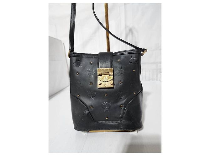 Borsa a tracolla Mini Claudia Studs in tela rivestita MCM nera Nero - vista 6